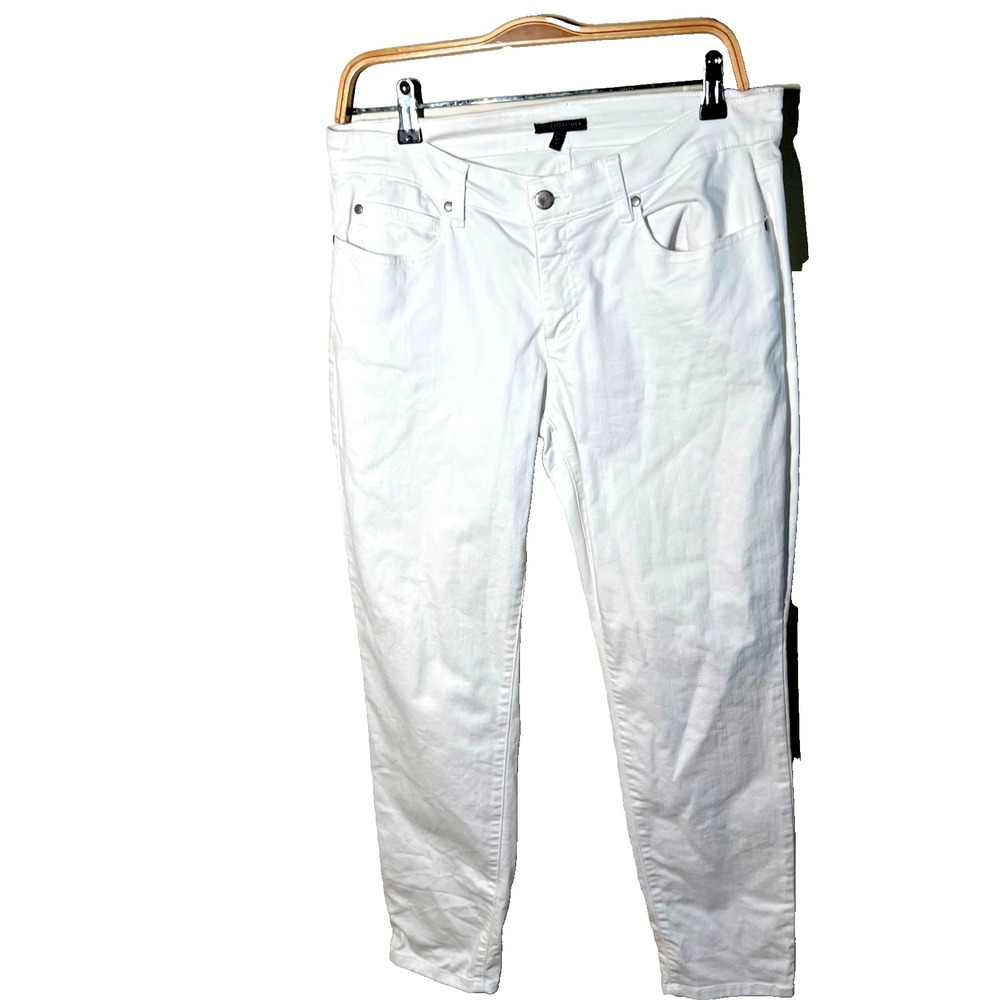 Eileen Fisher Leggings Skinny Pants size 8 Jeggings Cotton Stretch White Classic